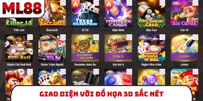 Giao diện với đồ họa 3D sắc nét
