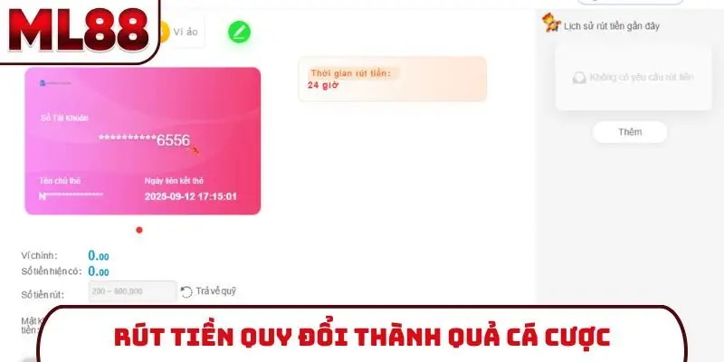 Rút tiền quy đổi thành quả cá cược